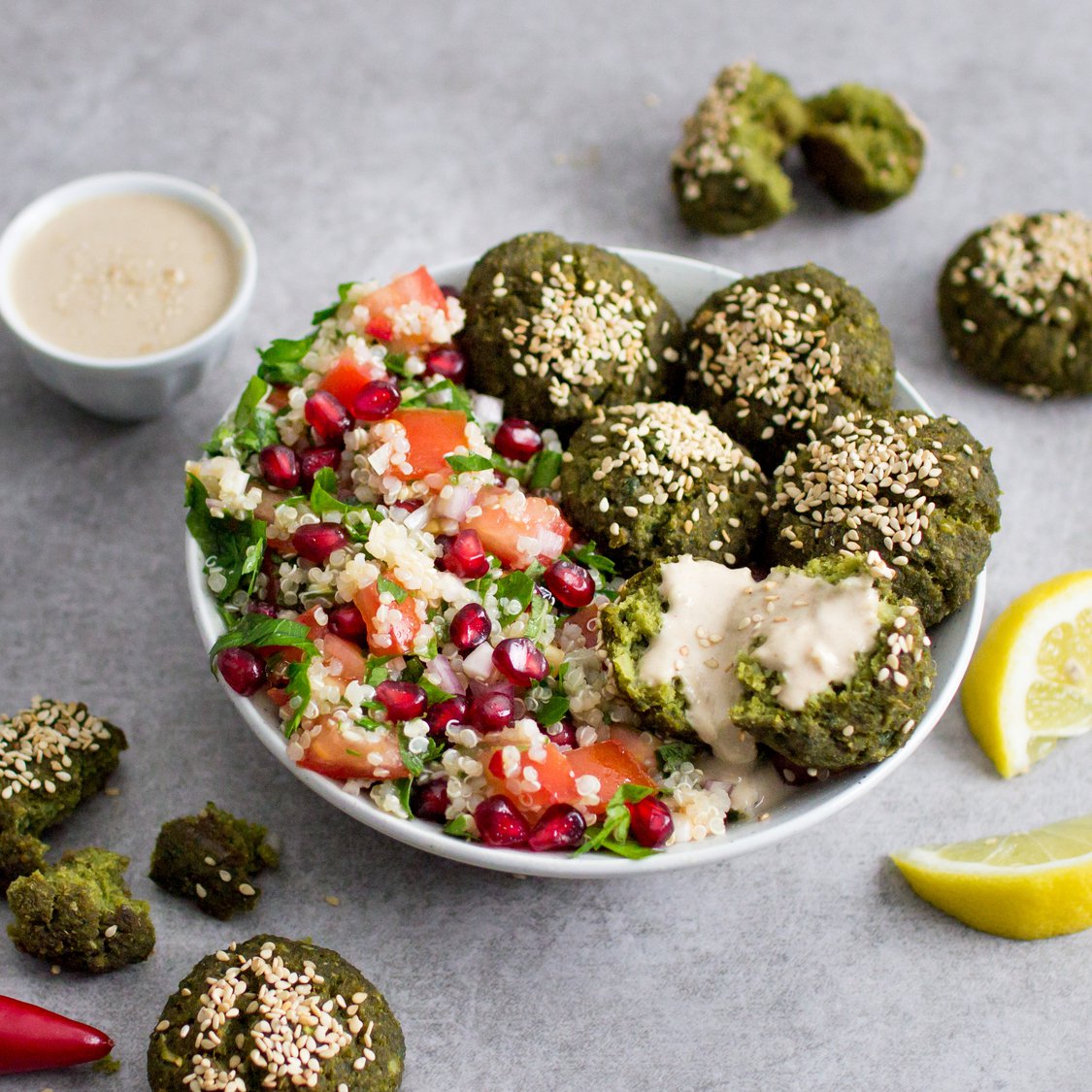 Falafel mit Quinoa Taboulé 