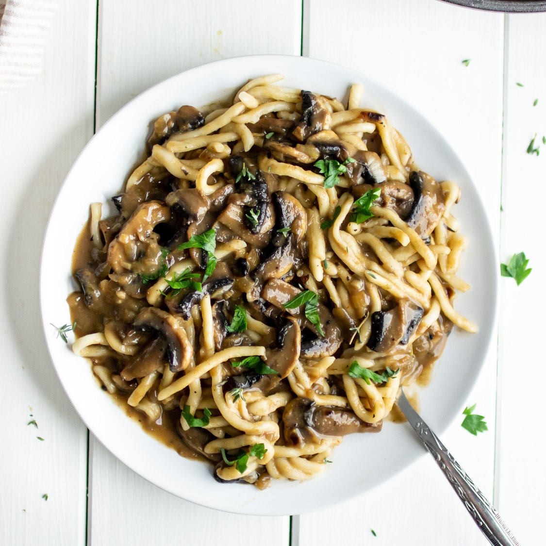 Pilz Stroganoff mit Spätzle